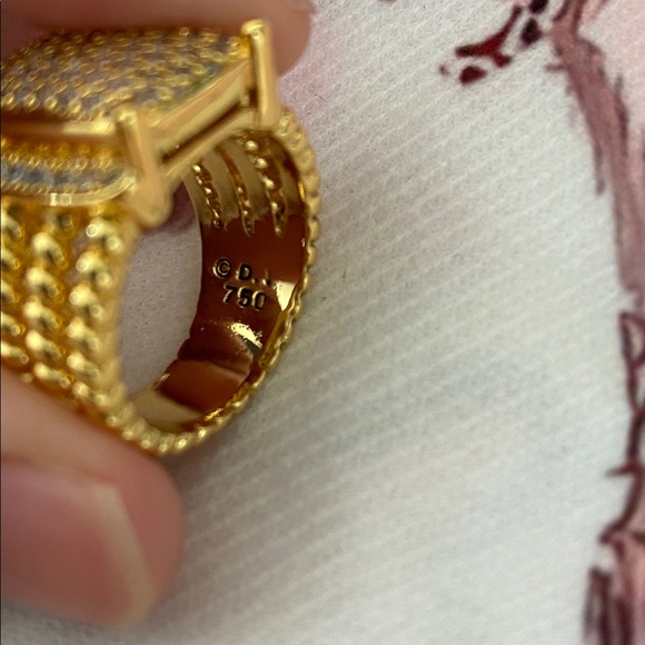 David Yurman Size 7 Gold Diamond Rings - Picture 7 of 8